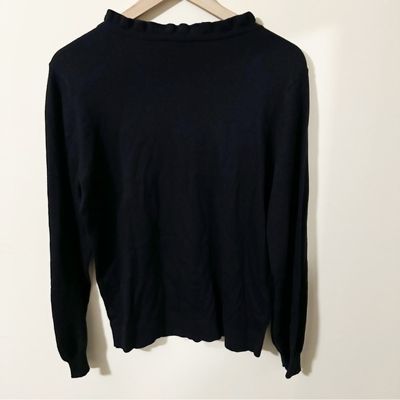 Talbots Womens Black Long Sleeve Sweater 10% Wool Size Medium - Picture 2 of 7